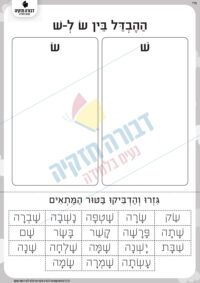 דף תרגול ההבדל בין שׁ לשׂ