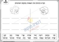 דף עבודה שמות בנים ובנות בחיריק