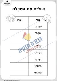 אני ואת- דף עבודה