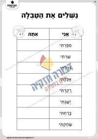 אני ואתה- דף עבודה