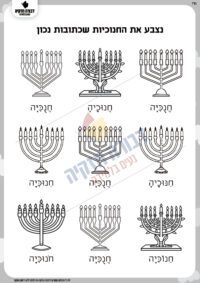 קריאת מילות תפל- חנוכיה