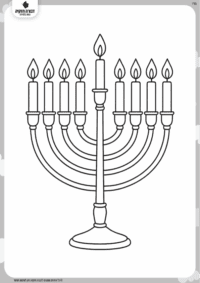 דף צביעה חנוכיה